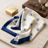 Blue Evil Eye Satin Scarf, Celestial Square Scarf, Moon & Sun Neck Scarf, Women Bag Scarf, Mediterranean Bandana, Gift for Her