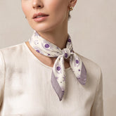 Lavender Evil Eye Scarf, Celestial Satin Square Bandana Scarf, Women's Neck Scarf, Bag Scarf, Mystical Gift for Her