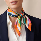 Abstract Tropical Satin Scarf, Palm Colorful Hair Bandana, Women's Neck Scarf, Aesthetic Bag Scarf, Head Wrap, Summer Fashion Gift