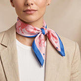 Pink Crab Satin Scarf, Coastal Square Neck Scarf, Ocean Inspired Hair Scarf, Silk Feel Beach Bandana, Nautical Gift for Her
