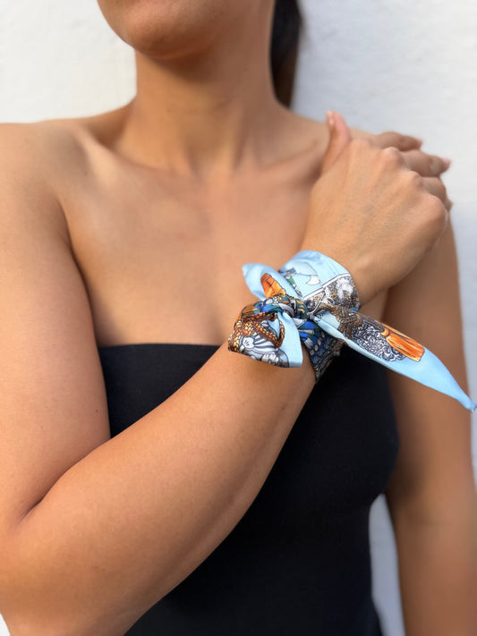 How to Style a Satin Scarf