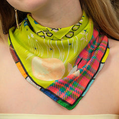 Cute Animals Satin Scarf , Colorful Square Neck Scarf, Fashion Bandana, Hair & Bag Scarf , Women's Luxury Accessory