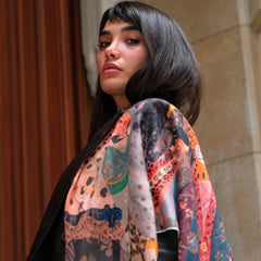 Leopard Print Luxury Oversized Satin Scarf, 100x100cm Square Shawl, Colorful Wrap, Elegant Fashion Scarf, Gift for Her