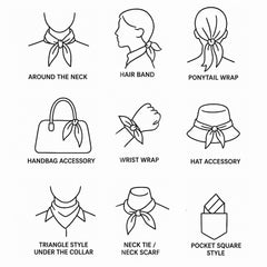 Fashion Illustration Satin Head Scarf, Women's Square Bandana, Parisian Style Neck Scarf, Luxury Gift for Her