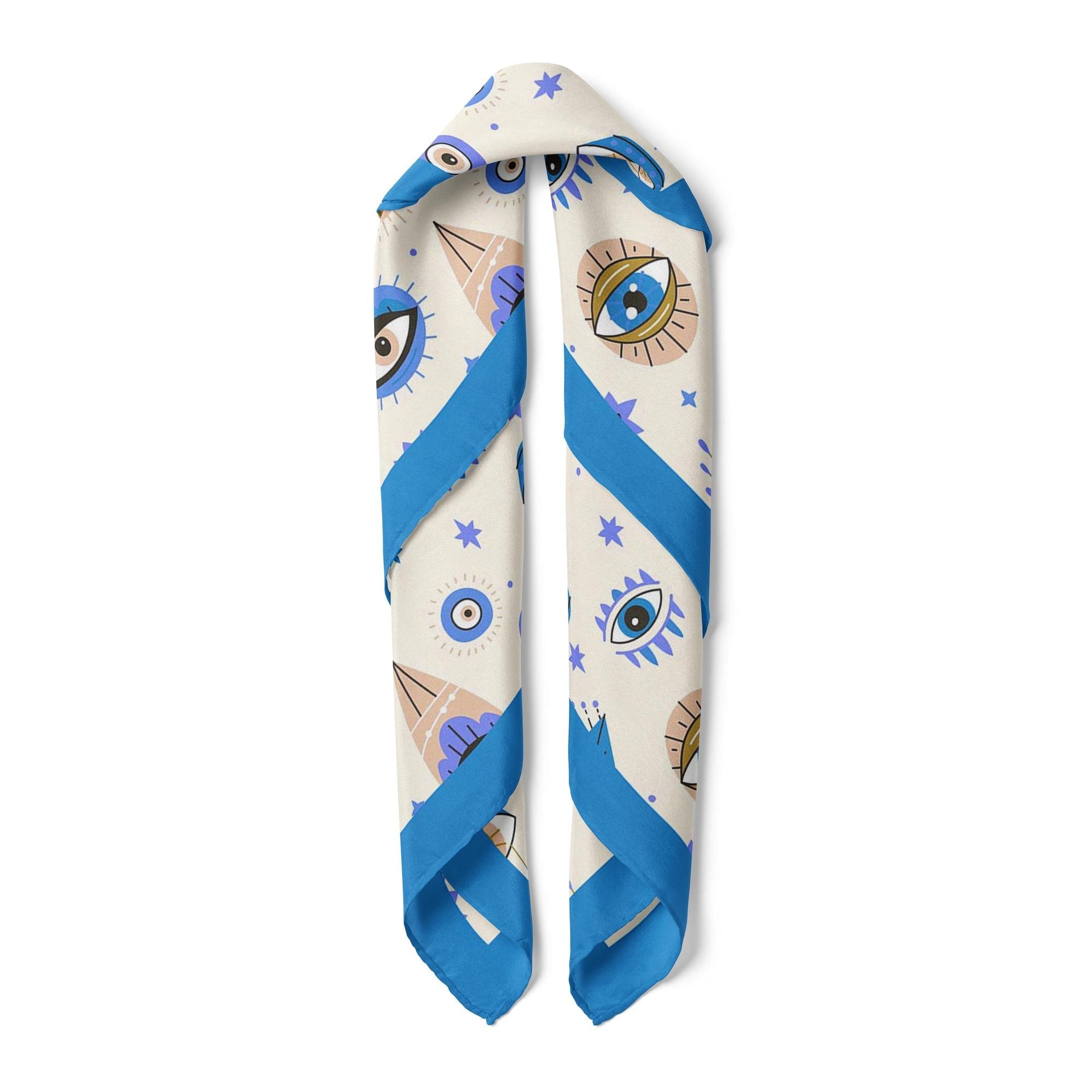 Nazar Evil Eye Neck Wrap, Celestial Hair Scarf, Aesthetic Bandana, Elegant Wrist Wrap, Hair Accessories, Gift for Women