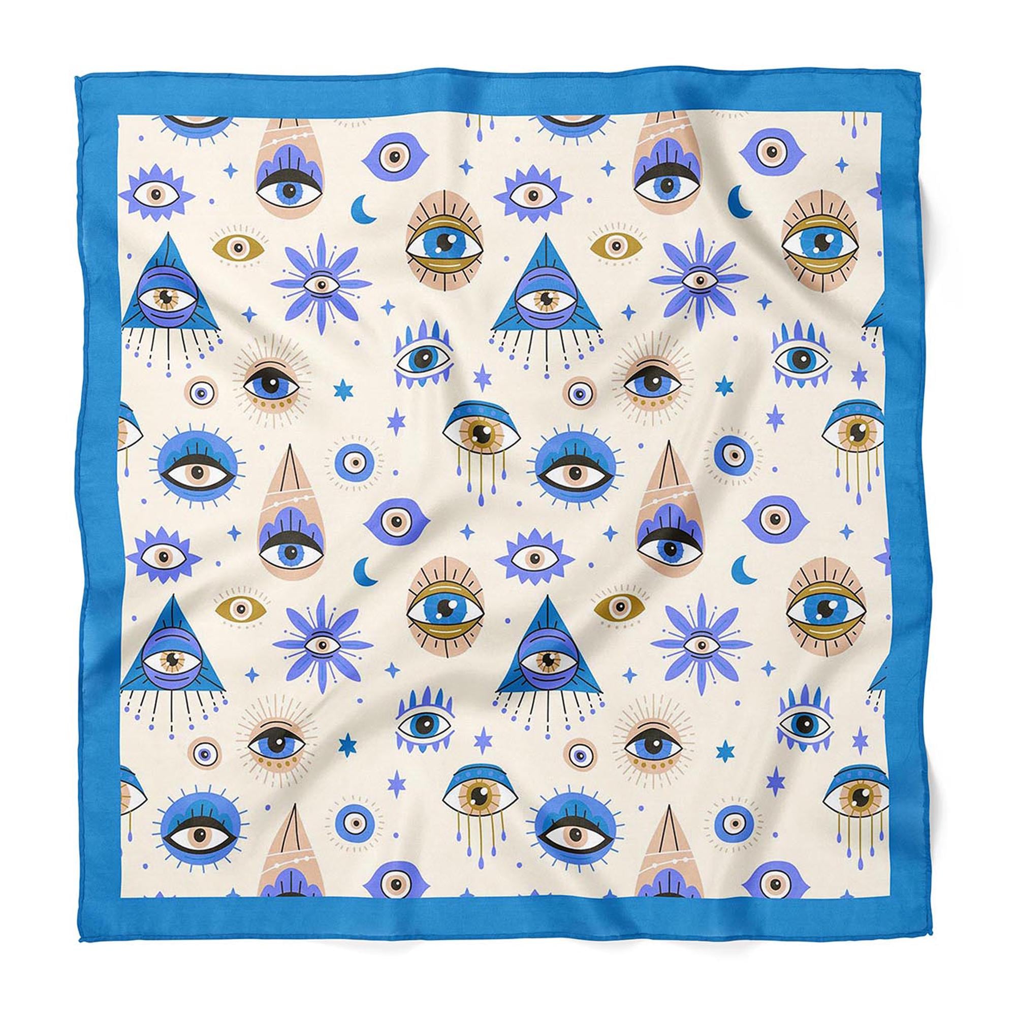 Nazar Evil Eye Neck Wrap, Celestial Hair Scarf, Aesthetic Bandana, Elegant Wrist Wrap, Hair Accessories, Gift for Women