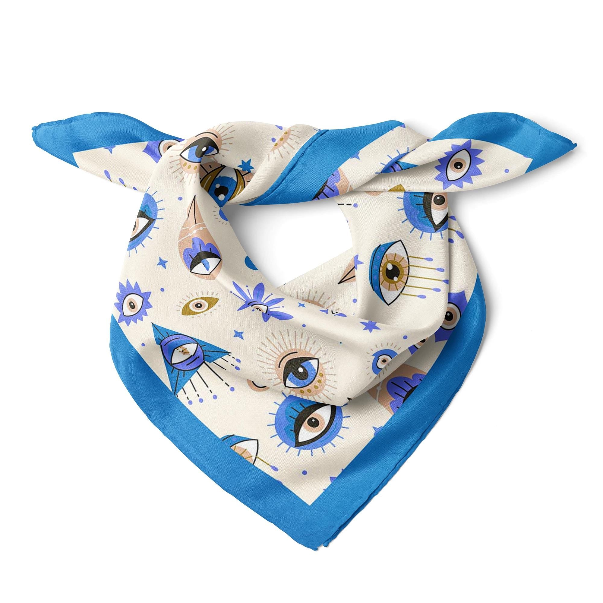 Nazar Evil Eye Neck Wrap, Celestial Hair Scarf, Aesthetic Bandana, Elegant Wrist Wrap, Hair Accessories, Gift for Women