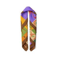 African Inspired Square Scarf, Colorful Safari Print Neck Scarf, Tribal Art Bandana, Satin Hair Scarf, Unique Gift for Her