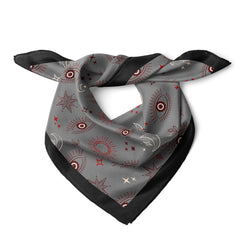 Twilight Evil Eye Satin Bandana, Boho Style Hair Scarf, Gothic Protection Head Wrap, Protective Amulet (48x48cm)